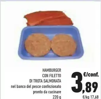 Conad Hamburger Con Filetto Di Trota Salmonata offerta