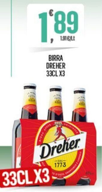 Despar BIRRA DREHER 33CL X3 offerta