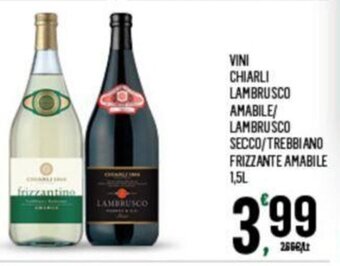 Despar VINI CHIARLI LAMBRUSCO AMABILE/ LAMBRUSCO SECCO/TREBBIANO FRIZZANTE AMABILE 1,5L offerta