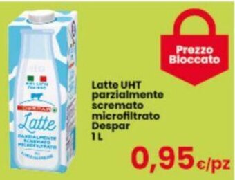 Despar Latte UHT parzialmente scremato microfiltrato Despar 1L offerta