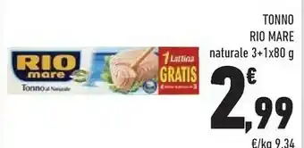 Conad City Rio Mare Tonno Al Naturale offerta