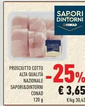 Sapori&dintorni Conad Prosciutto Cotto Alta Qualita Nazionale 120 G