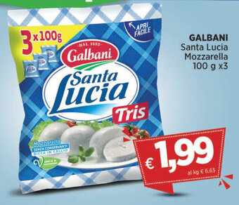 In Coop GALBANI Santa Lucia Mozzarella 100 g x3 offerta