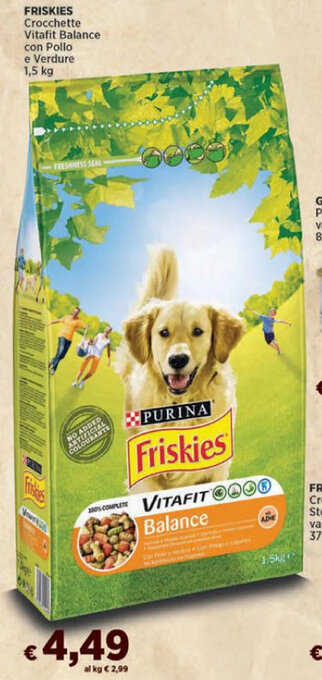 In Coop FRISKIES Crocchette Vitafit Balance con Pollo e Verdure 1,5 kg offerta