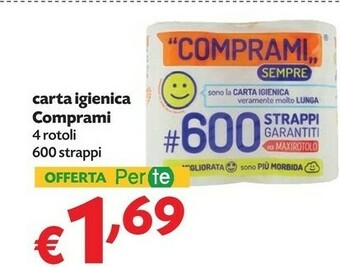 Pam Comprami Carta Igienica 4 Rotoli offerta