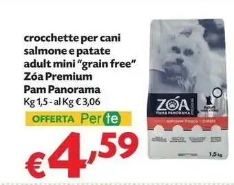 Pam Pam & Panorama Crocchette Per Cani Salmone E Patate Adult Mini Grain Free Zoa Premium offerta