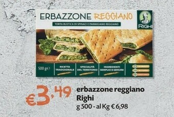 Pam Righi Erbazzone Reggiano Torta Rustica Con Spinaci 500 G(ml) offerta