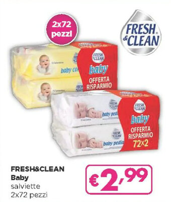 Acqua & Sapone FRESH&CLEAN Baby salviette 2x72 pezzi offerta