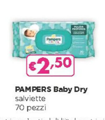 Acqua & Sapone PAMPERS Baby Dry salviette 70 pezzi offerta