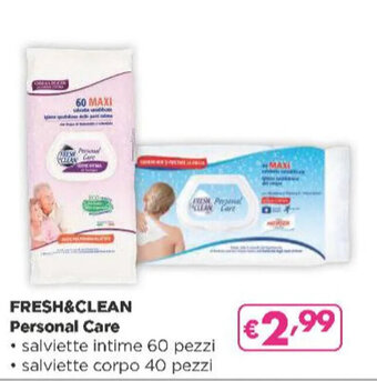 Acqua & Sapone FRESH&CLEAN Personal Care salviette intime 60 pezzi offerta