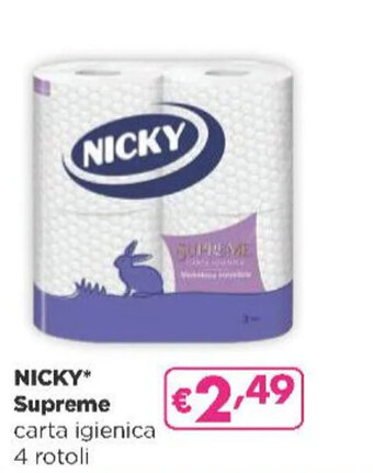 Acqua & Sapone NICKY Supreme carta igienica 4 rotoli offerta