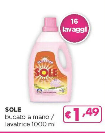 Acqua & Sapone SOLE bucato a mano/ lavatrice 1000 ml offerta
