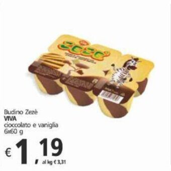 Alter Discount Budino Zeze VIVA cioccolato e vaniglia 6x60 g offerta