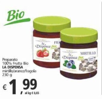 Alter Discount Preparato 100% Frutta Bio LA DISPENSA mirtillo/arance/fragola 230 g offerta