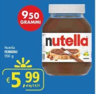 Alter Discount Nutella FERRERO 950 g offerta