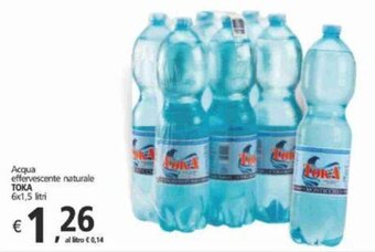 Alter Discount Acqua effervescente naturale TOKA 6x1,5 litri offerta