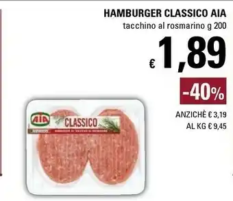 Basko Aia Classico Hamburger Con Tacchino E Rosmarino 200 G(ml) offerta
