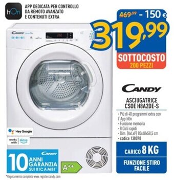FreeShop CANDY ASCIUGATRICE CSOE H8A2DE-S offerta