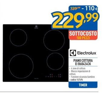 FreeShop Electrolux PIANO COTTURA El B60424CK offerta