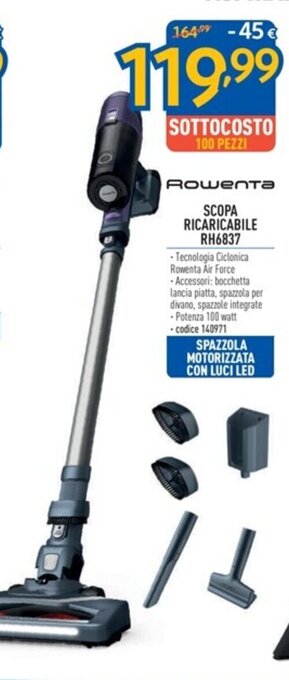 FreeShop Rowenta SCOPA RICARICABILE RH6837 offerta