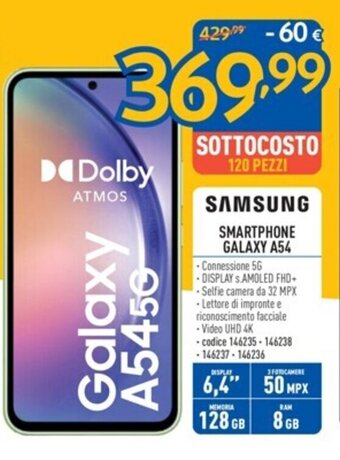 FreeShop SAMSUNG SMARTPHONE GALAXY A54 offerta