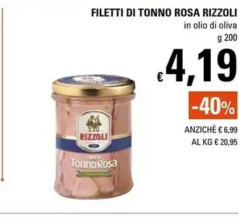 Basko Rizzoli Filetti Di Tonno Rosa In Olio D'Oliva 200 G(ml) offerta
