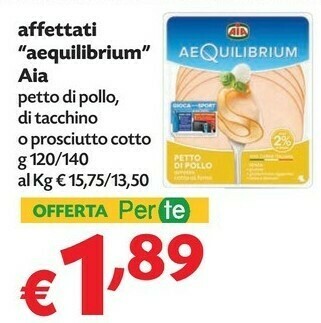 Pam Aia Petto Di Pollo Cotto Al Forno Aequilibrium 140 G(ml) offerta