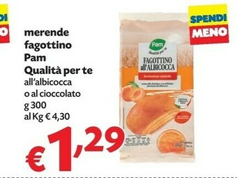 Pam Pam Merende Fagottino Qualita Per Te All' Albicocca offerta
