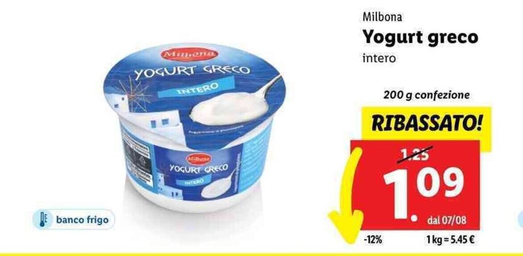 Milbona Yogurt greco intero 200 g offerta di Lidl