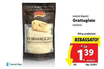 Lidl Antichi Maestri Grattugiato italiano 100 g offerta