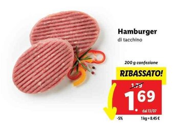 Lidl Hamburger di tacchino 200 g offerta