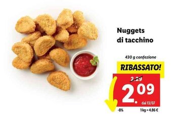 Lidl Nuggets di tacchino 430 g offerta