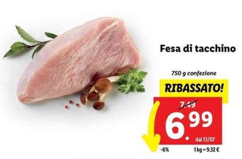 Lidl Fesa di tacchino 750 g offerta