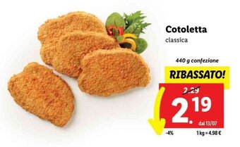 Lidl Cotoletta classica 440 g offerta