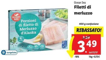 Lidl Ocean Sea Filetti di merluzzo 400 g offerta
