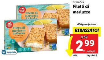 Lidl Ocean Sea Filetti di merluzzo 400 g offerta