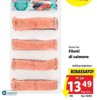 Lidl Ocean Sea Filetti di salmone 4x125 g offerta