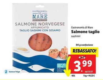 Lidl Gastronomia di Mare Salmone taglio sashimi 90 g offerta