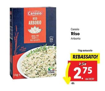 Lidl Carosio Riso Arborio 1 kg offerta