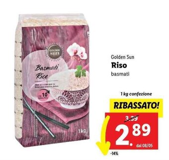 Lidl Golden Sun Riso basmati 1 kg offerta