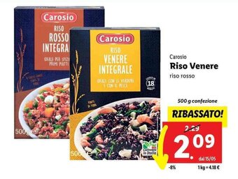 Lidl Carosio Riso Venere riso rosso 500 g offerta