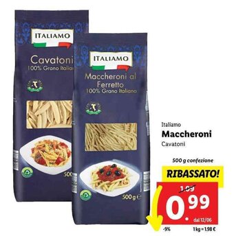 Lidl Italiamo Maccheroni Cavatoni 500 g offerta