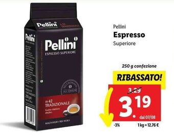 Lidl Pellini Espresso Superiore 250 g offerta