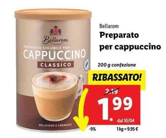 Lidl Bellarom Preparato per cappuccino 200 g offerta