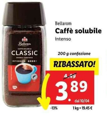 Lidl Bellarom Caffè solubile intenso 200 g offerta
