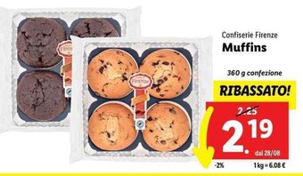 Lidl Confiserie Firenze Muffins 360 g offerta