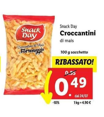 Lidl Snack Day Croccantini di mais 100 g offerta