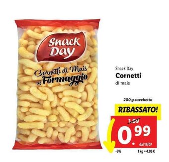 Lidl Snack Day Cornetti di mais 200 g offerta