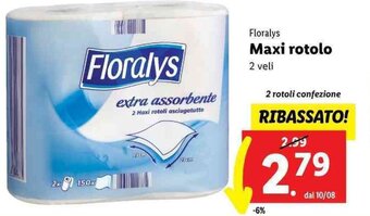 Lidl Floralys Maxi rotolo 2 veli 2 rotoli offerta