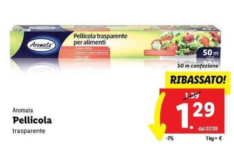 Lidl Aromata Pellicola trasparente 50 m offerta